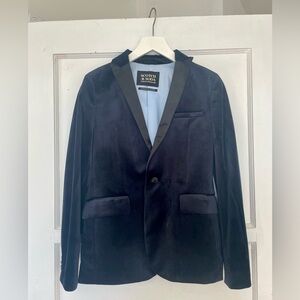 Scotch & Soda kids Blue Velvet Jacket Blazer for 14 Year Old